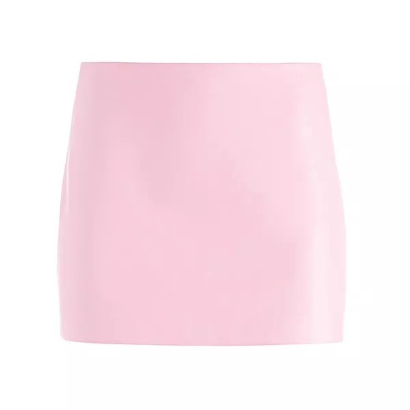 Alice + Olivia Pink Rubi Vegan Leather Low Rise Micro Mini Skirt - Picture 4 of 8